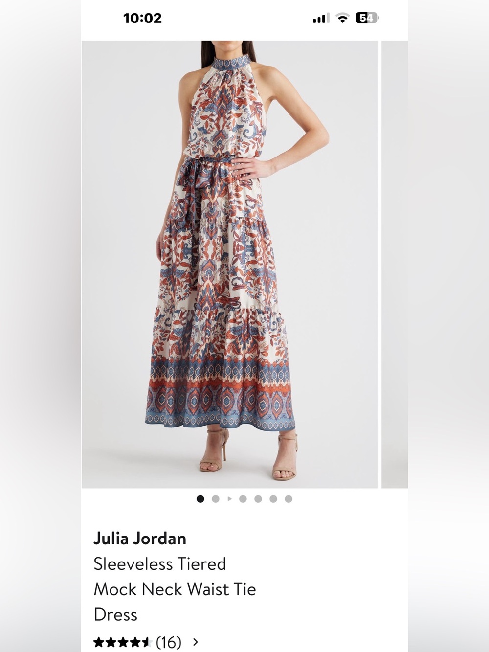 julia jordan Cream Maxi Dress with Blue & Rust Floral Print